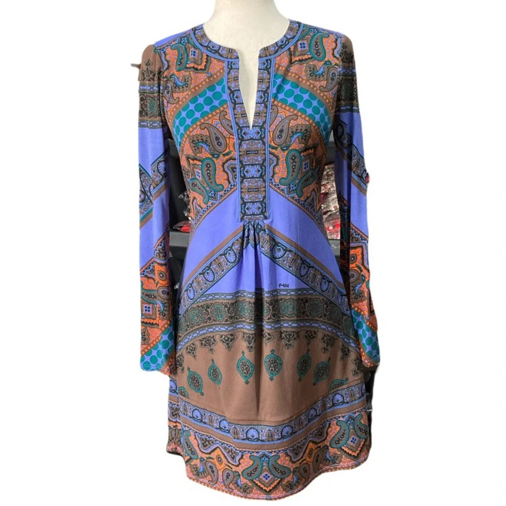 Hale Bob Long sleeve purple dress size small new with tags